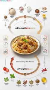 Modern Biryani Culinary Infographic Prompt - Free Ai Image Prompt