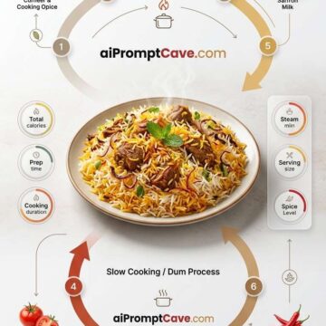 Modern Biryani Culinary Infographic Prompt - Free Ai Image Prompt