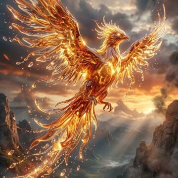 Molten Glass Phoenix Fantasy Artwork - Free Ai Image Prompt