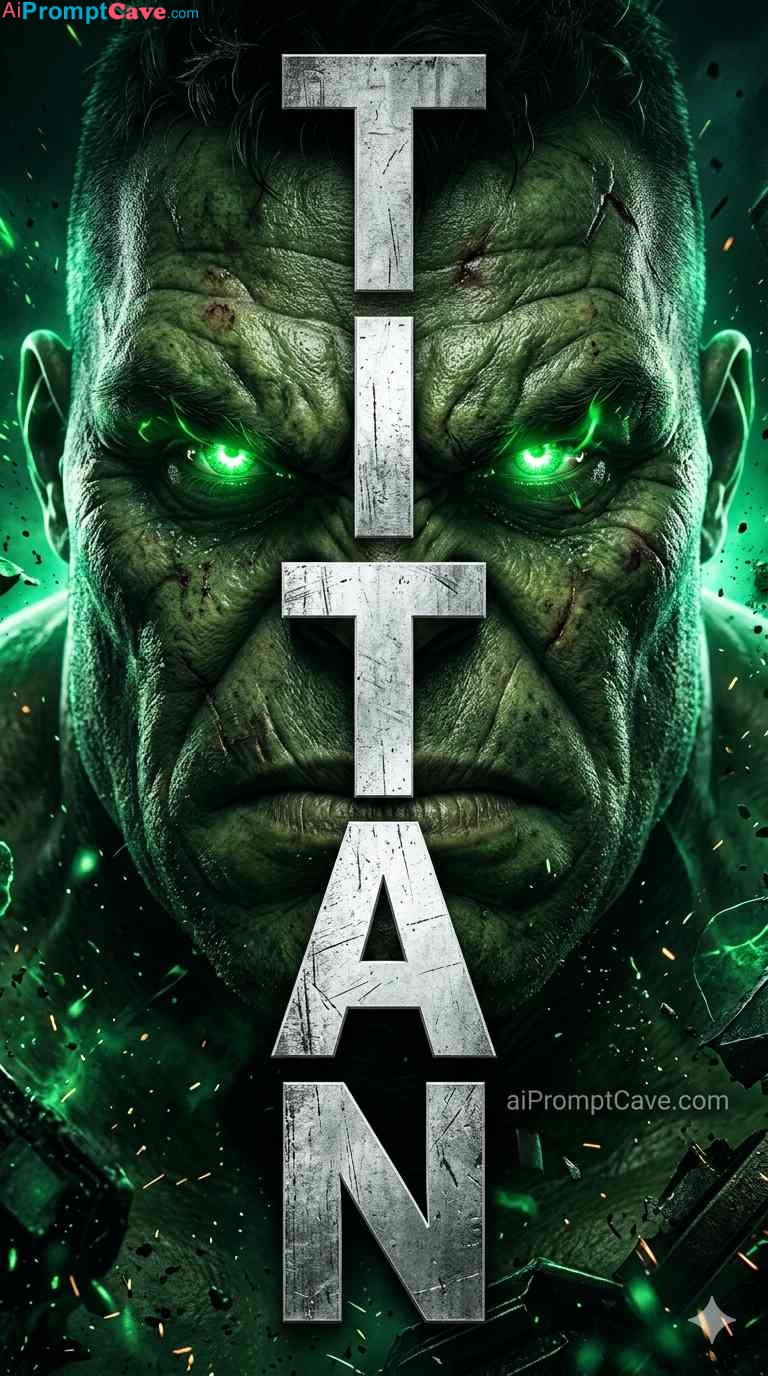 Monster Green Titan Cinematic Poster - Free Ai Image Prompt