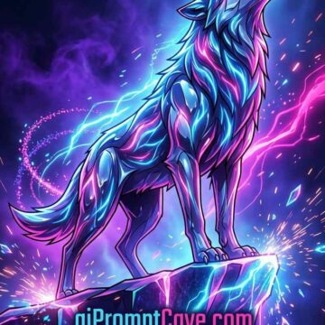 Neon Cyber Wolf CGI Prompt - Free Ai Image Prompt