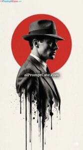 Noir Surrealist Melting Portrait Poster - Free Ai Image Prompt