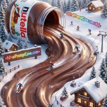 Nutella Chocolate Ski Resort Miniature World Cinematic Food Landscape - Free Ai Image Prompt