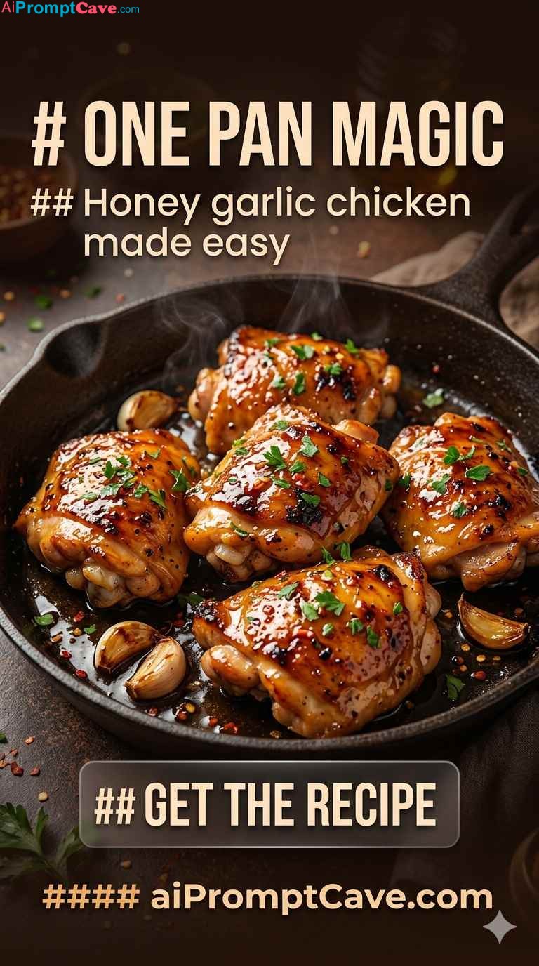 One Pan Honey Garlic Chicken Ad Prompt - Free Ai Image Prompt