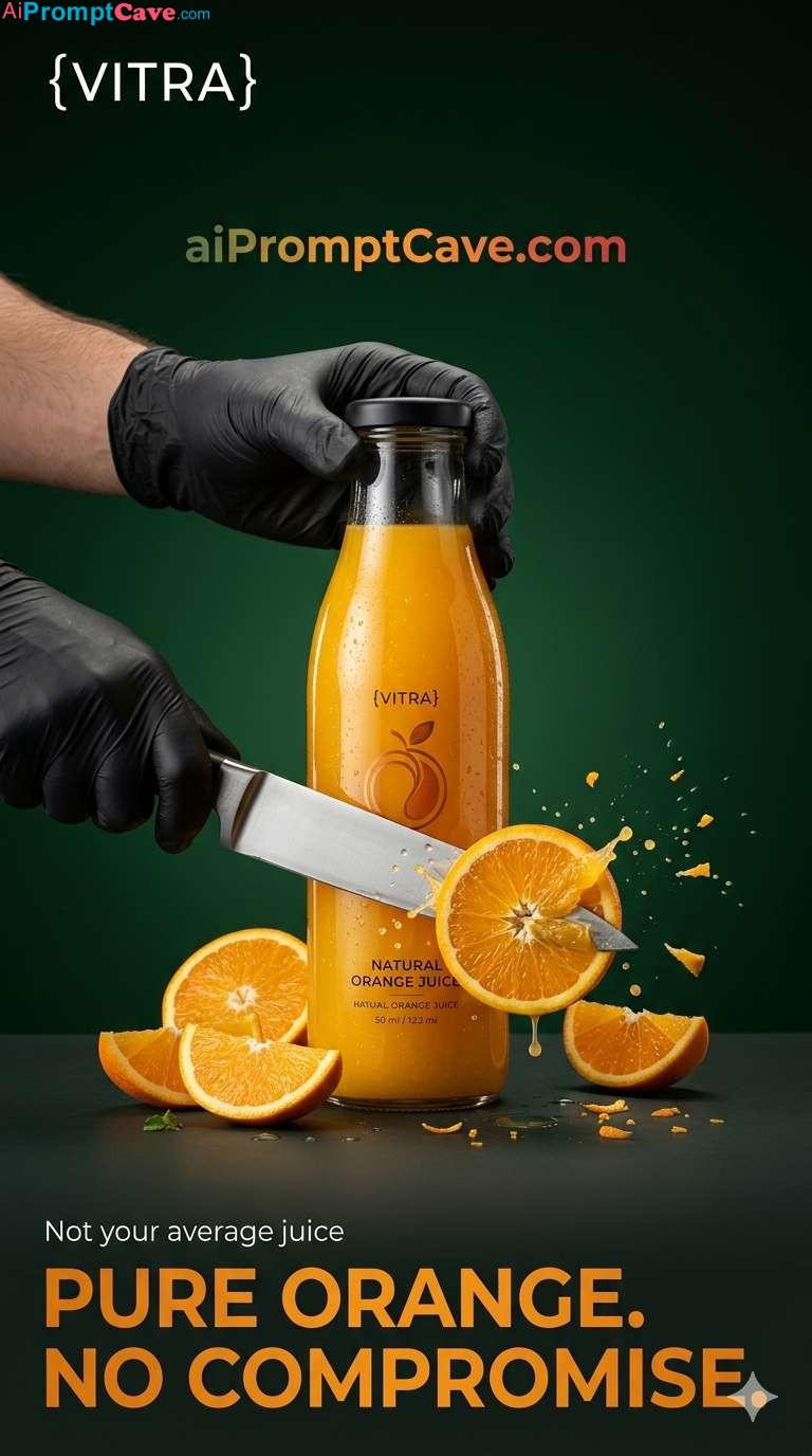 Orange Juice Advertising Prompt - Free Ai Image Prompt
