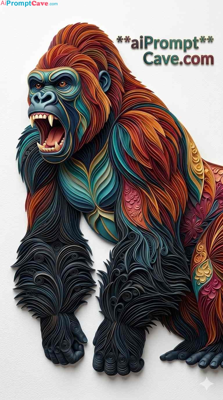 Ornamental Quilled Relief Portrait 3D Art - Free Ai Image Prompt
