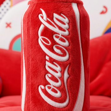 Plush Coca-Cola Can Pop Art Memphis Style Product Shot - Free Ai Image Prompt