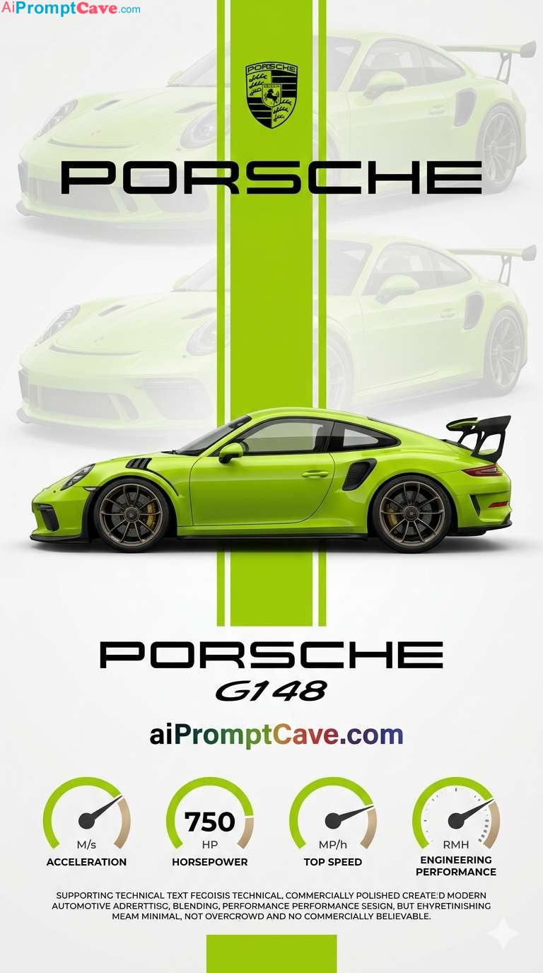 Porsche 911 GT3 Premium Graphic Poster Prompt - Free Ai Image Prompt