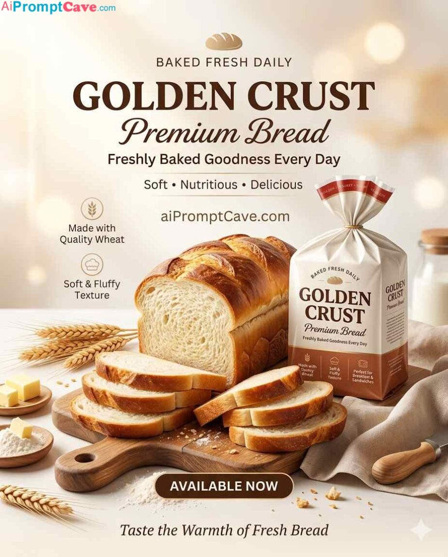 Premium Bread Bakery Flyer Design Prompt - Free Ai Image Prompt