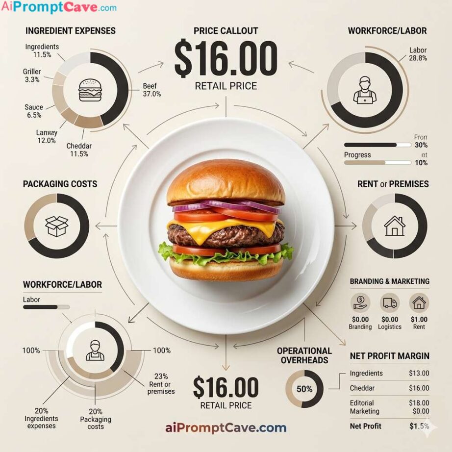 Premium Food Cost Infographic Prompt - Free Ai Image Prompt