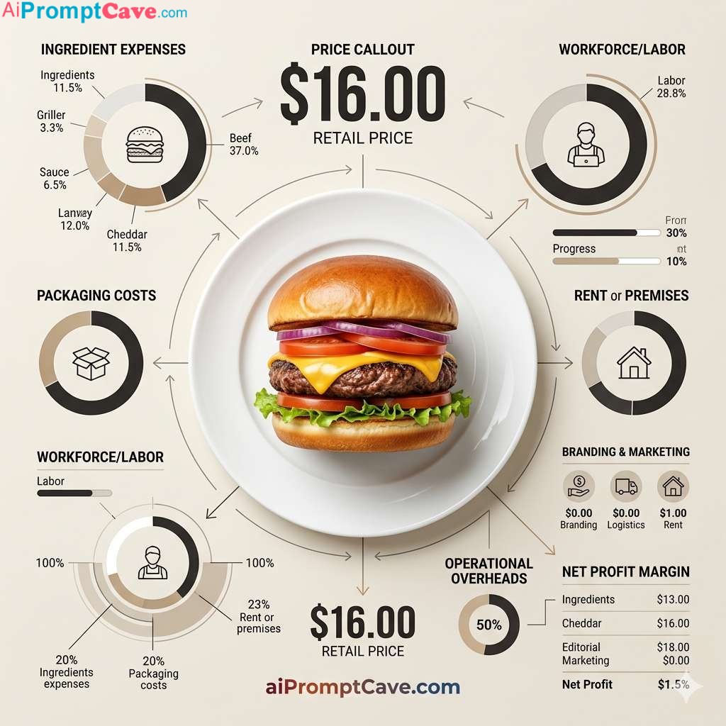 Premium Food Cost Infographic Prompt - Free Ai Image Prompt