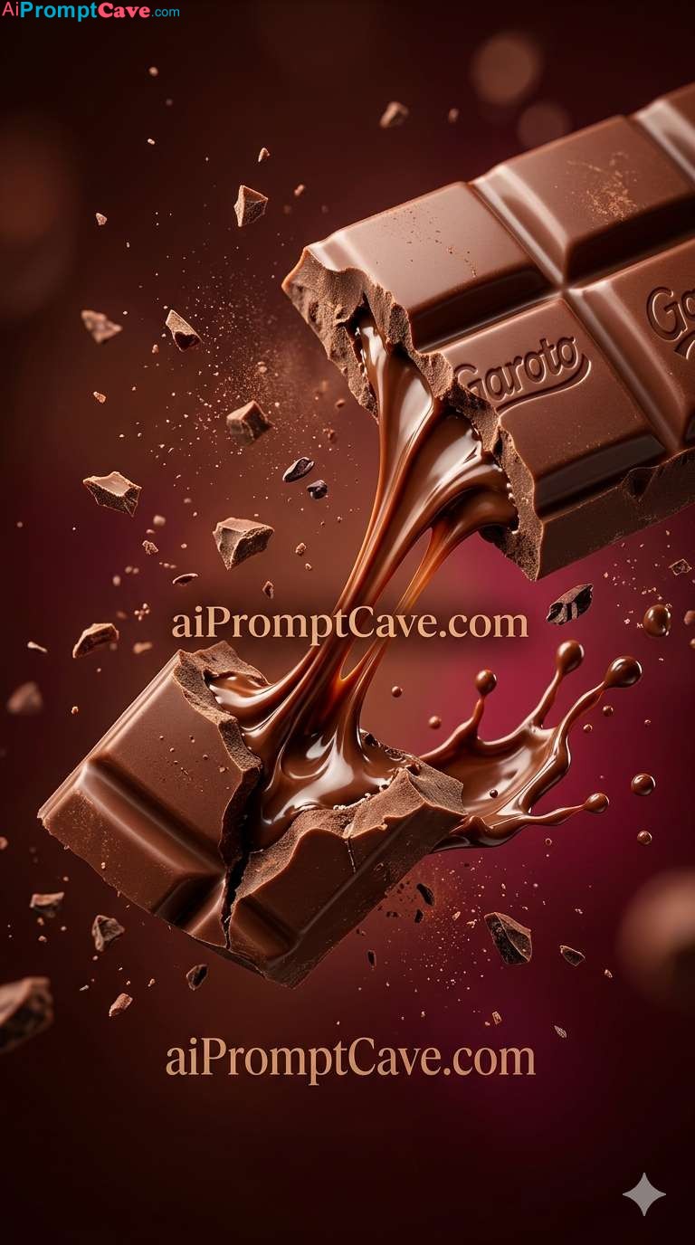 Premium Garoto Chocolate Explosion Ad Prompt - Free Ai Image Prompt