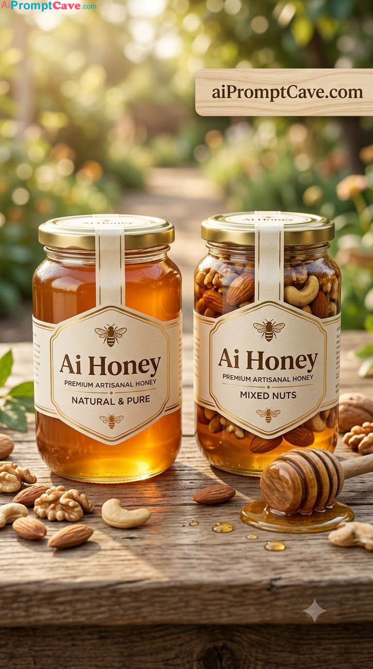 Premium Honey Jar Product Photography Prompt for Luxury Food Ads - Free Ai Image Prompt