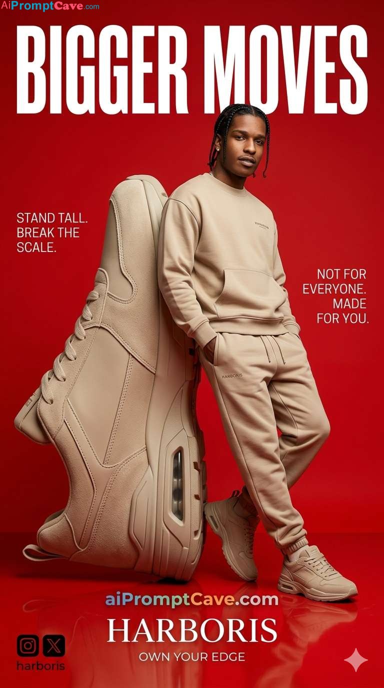 Premium Streetwear Sneaker Campaign Poster - Free Ai Image Prompt