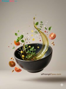 Premium Suspended Frozen Food Ingredients - Free Ai Image Prompt