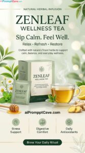 Premium Wellness Tea Advertising Poster - Free Ai Image Prompt