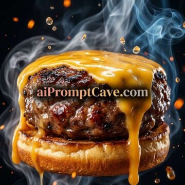 Product Ad Melting Cheeseburger Commercial - Free Ai Image Prompt