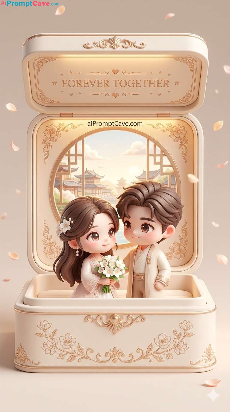 Romantic Chibi Jewelry Box 3D Collectible AI Prompt - Free Ai Image Prompt