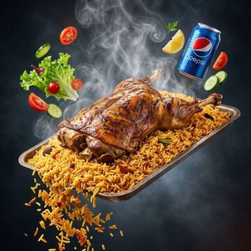 Saudi Lamb Kabsa Floating Food Ad Prompt - Free Ai Image Prompt