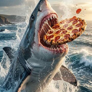 Shark Eats Pizza Prompt - Free Ai Image Prompt