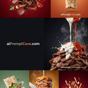 Shawerma Döner Food Photography Modules Explosion Scenes - Free Ai Image Prompt