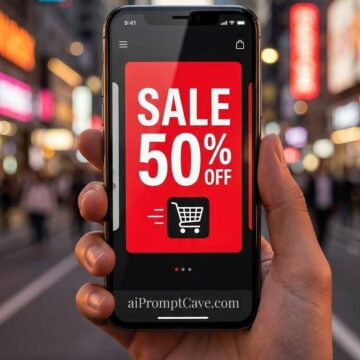 Smartphone Sale Advertisement Mockup Prompt - Free Ai Image Prompt