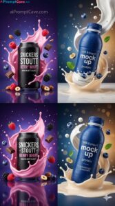 Snickers Milkshake Advertising Design - Free Ai Image Prompt