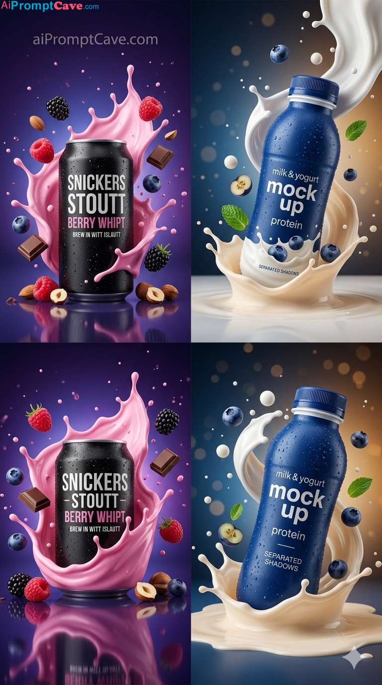 Snickers Milkshake Advertising Design - Free Ai Image Prompt