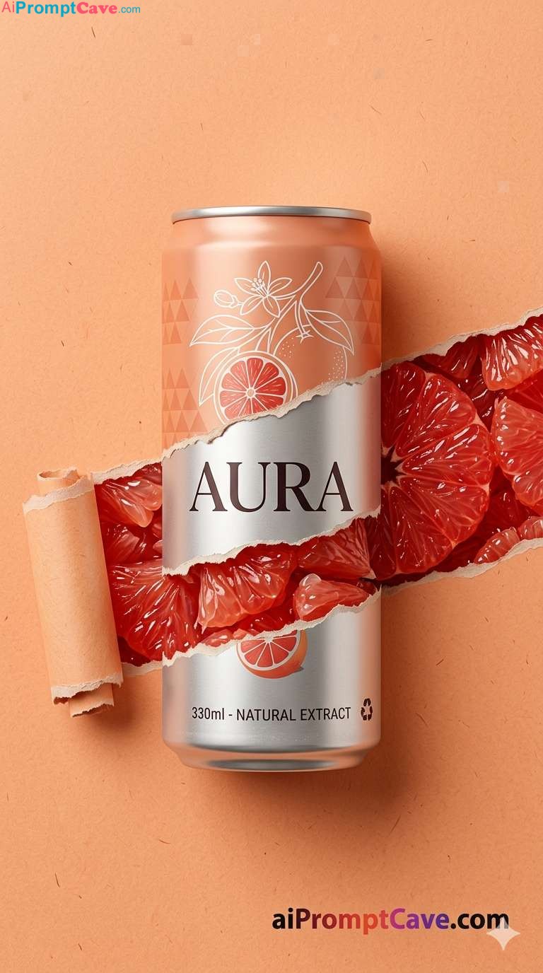 Soda Can Tear Ad Fruit Reveal - Free Ai Prompt