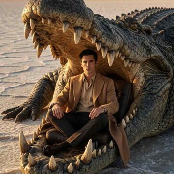 Surreal Crocodile Fashion Portrait Prompt - Free Ai Image Prompt