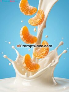 Tangerine Cream Splash Advertising Prompt - Free Ai Image Prompt