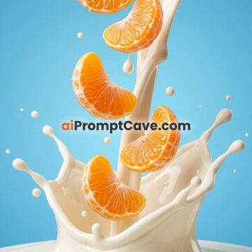 Tangerine Cream Splash Advertising Prompt - Free Ai Image Prompt