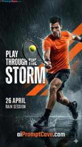 Tennis Storm Sports Poster Prompt - Free Ai Image Prompt