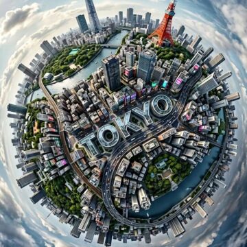 Tiny Planet Panorama of Tokyo - Free Ai Image Prompt