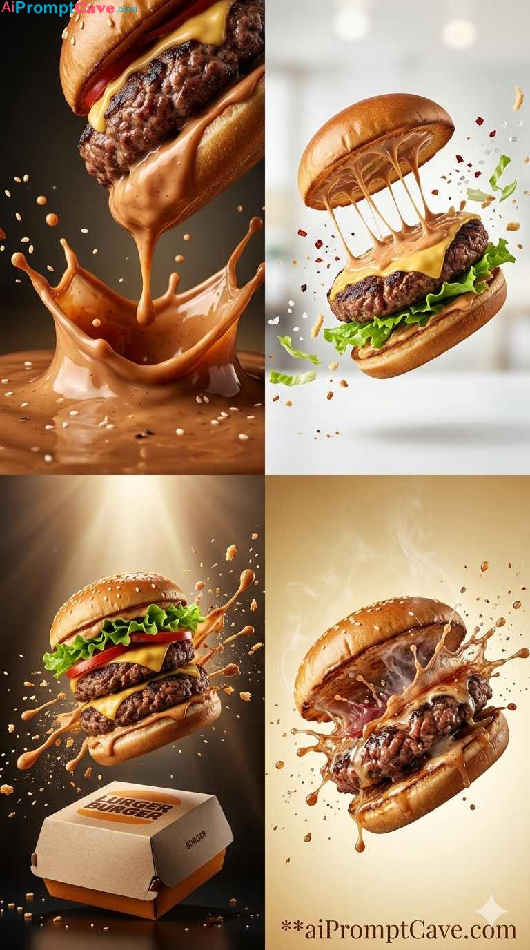 Ultra-Vivid Burger Commercial Prompt - Free Ai Image Prompt