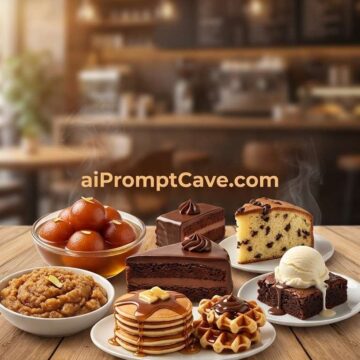 VOW SPICE Dessert Café Poster Indian Sweets & Modern Treats Luxury Design - Free Ai Image Prompt