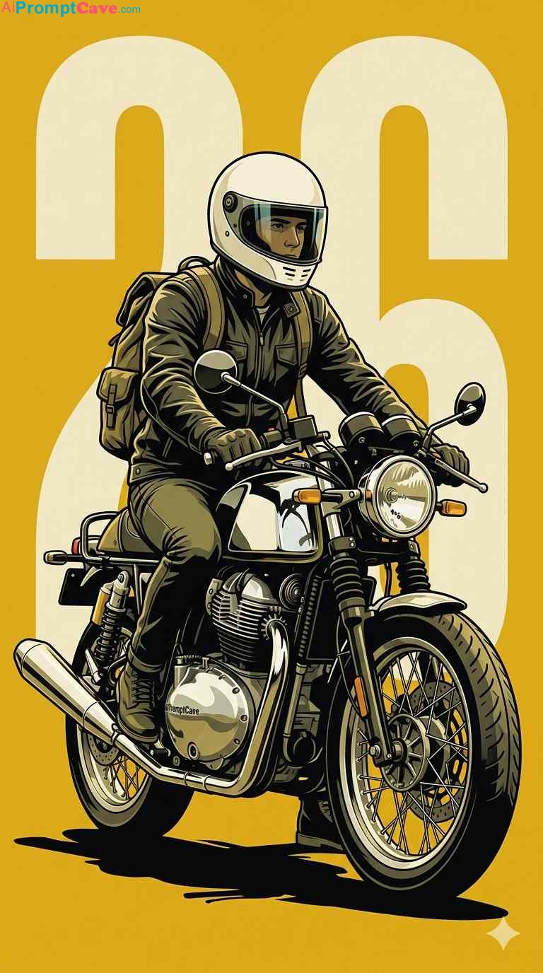 Vintage Modern Style Cafe Racer Motorcycle - Free Ai Image Prompt