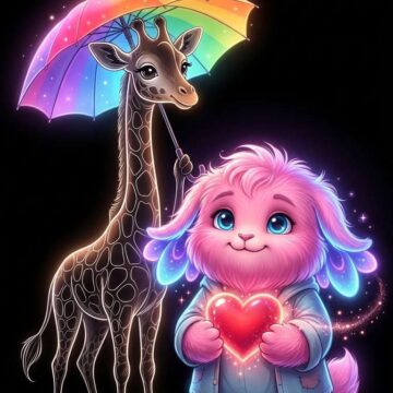 Whimsical Neon Fantasy Illustration Prompt - Free Ai Image Prompt