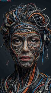Wire-Wrapped Identity Portrait - Free Ai Image Prompt