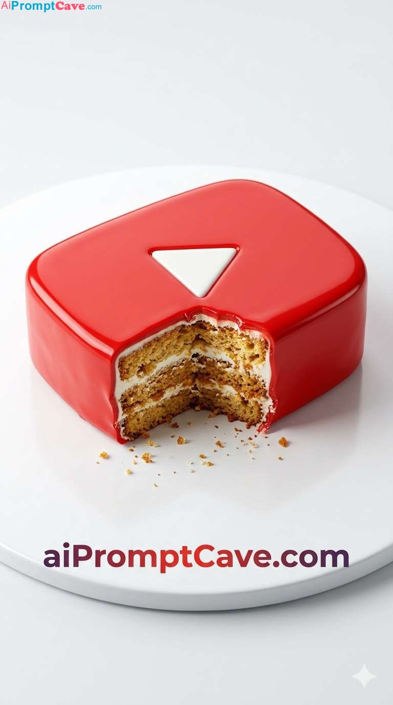 YouTube Logo Cake Bite Design - Free Ai Image Prompt