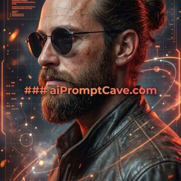 Cinematic Cyberpunk Portrait of Rugged Man with Sci-Fi UI - Free Ai Image Prompt