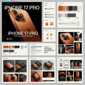 iPhone 17 Pro Titanium Orange Brand Kit System - Free Ai Image Prompt