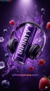 Epic Infinity Energy Drink Product Photography Prompt - Free Ai Image Prompt
