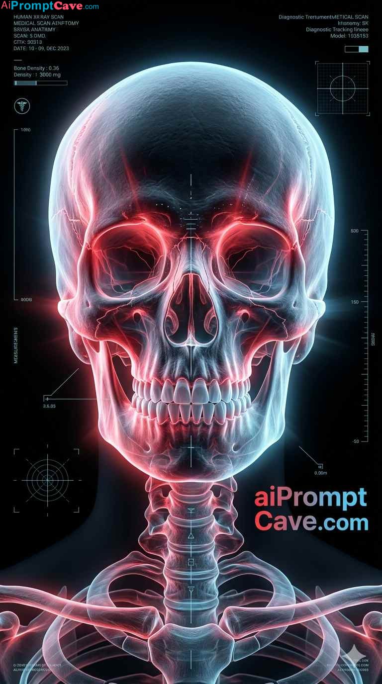 Medical Neon X-Ray Scan Prompt - Free Ai Image Prompt
